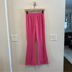 Wild fable high rise ribbed flare leggings women’s medium pull on waistband pink